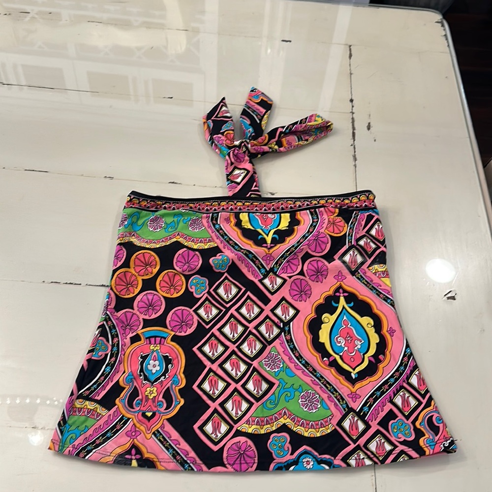 Trina Turk multi colored tankini top size 4